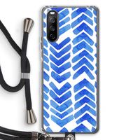 Blauwe pijlen: Sony Sony Xperia 10 III Transparant Hoesje met koord