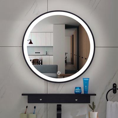 Xellanz Lista Nera LED Badkamerspiegel - Dimbaar Rond 60cm - Mat Zwart