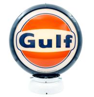 Gulf Logo PVC Benzinepomp Bol met Lampvoet - Blauw/Wit