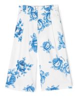 Monnalisa pantalon à fleurs - Blanc