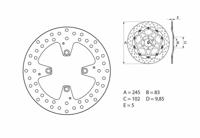 BREMBO Serie Oro remschijf, remschijven voor de moto, vast 68B407H1