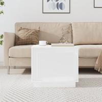 Salontafel 51x50x44 cm bewerkt hout wit - thumbnail