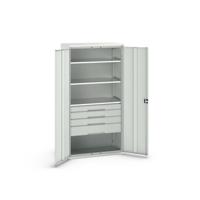 Bott Verso Systeemkast | 1050x550x2000mm | 3 Legborden | 4 Lades | 1 Perfo Achterwand | RAL 7035 - 16926576.16 Bott Verso Systeemkast | 1050x550x2000mm | 3 Legborden | 4 Lades | 1 Perfo Achterwand | RAL 7035 - 16926576.16