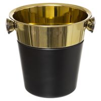 Champagnekoeler/ijsemmer zwart/goud 3 liter - thumbnail