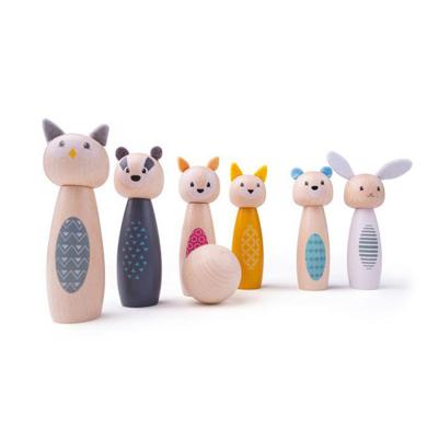 Bigjigs houten kegelspel dierfiguren