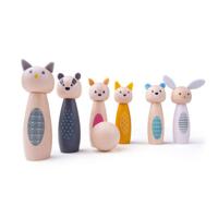 Bigjigs houten kegelspel dierfiguren