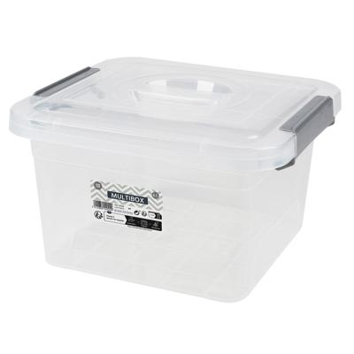 Urban Living Opberg box - 6 liter - 27 x 25 x 16 cm - met deksel en clips - waterdicht