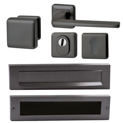 Hardbrass Voordeurset Charley/Zenith compleet linkswijzend - PVD gun metal