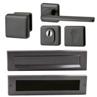 Hardbrass Voordeurset Charley/Zenith compleet linkswijzend - PVD gun metal