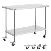 VEVOR RVS Werktafel Commerciële Voorbereidingstafel 610x1219mm Zilver