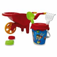 Zandbakkenset met kruiwagen rood 6-delig Zandbakkenset met kruiwagen rood 6-delig