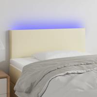 Hoofdbord LED 80x5x78/88 cm kunstleer crèmekleurig