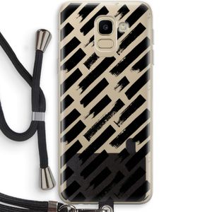 Zwarte vegen: Samsung Galaxy J6 (2018) Transparant Hoesje met koord