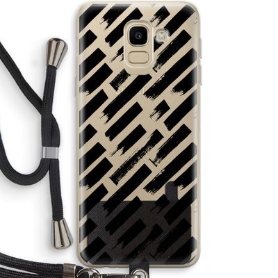 Zwarte vegen: Samsung Galaxy J6 (2018) Transparant Hoesje met koord