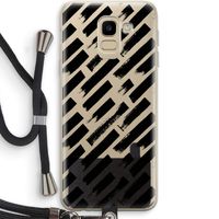 Zwarte vegen: Samsung Galaxy J6 (2018) Transparant Hoesje met koord