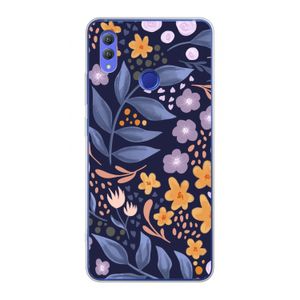 Flowers with blue leaves: Honor Note 10 Transparant Hoesje