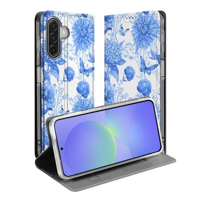 Flowers Blue Telefoonhoesje met pashouder Samsung Galaxy A17