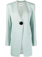 Jil Sander blazer boutonné en laine - Vert