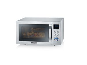 Severin MW 7774 Magnetron RVS (geborsteld), Zilver 900 W Grillfunctie, Met pizzafunctie, Heteluchtfunctie