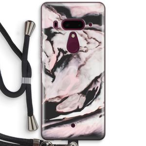 Roze stroom: HTC U12+ Transparant Hoesje met koord
