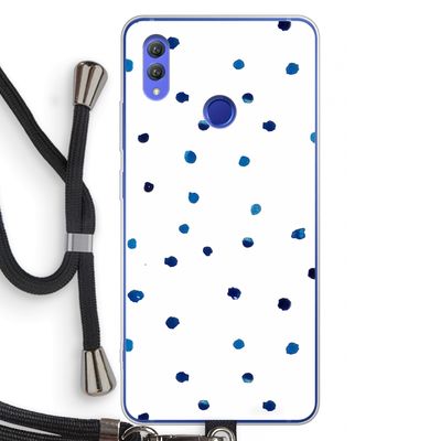 Blauwe stippen: Honor Note 10 Transparant Hoesje met koord