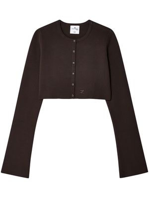 Courrèges cardigan crop en maille fine - Marron