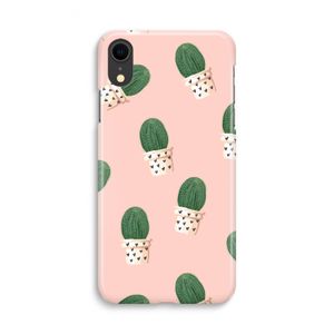 Cactusprint roze: iPhone XR Volledig Geprint Hoesje