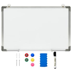 VidaXL Whiteboard magnetisch 50x35 cm staal wit