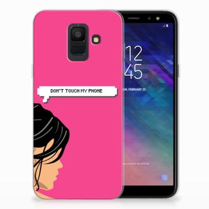 Samsung Galaxy A6 (2018) Silicone-hoesje Woman Don't Touch My Phone