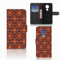 Motorola Moto G7 Power Telefoon Hoesje Batik Brown - thumbnail