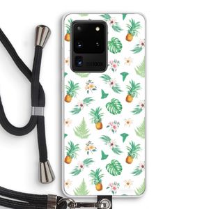Ananas bladeren: Samsung Galaxy S20 Ultra Transparant Hoesje met koord