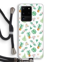 Ananas bladeren: Samsung Galaxy S20 Ultra Transparant Hoesje met koord