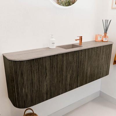 Toiletmeubel Mondiaz Joya Dlux | 123.2 cm | Meubelkleur Shadow | Faye wastafel Saba Wasbak Midden | 1 kraangat