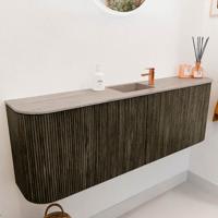 Toiletmeubel Mondiaz Joya Dlux | 123.2 cm | Meubelkleur Shadow | Faye wastafel Saba Wasbak Midden | 1 kraangat