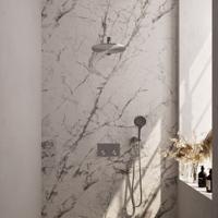 Thermostatische Inbouw Regendouche Brauer Brushed Edition Met Drukknoppen SET 56 Met 30 cm Douchekop En Rechte Muurarm En 3-Standen Handdouche En