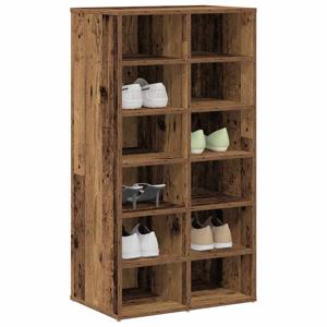 VidaXL Schoenenrek 54x34x100,5 cm bewerkt hout oud houtkleurig