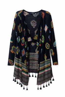 Gebreid vest met geometrische print - BLACK - S Gebreid vest met geometrische print - BLACK - S