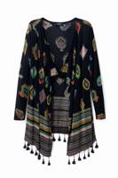 Gebreid vest met geometrische print - BLACK - S