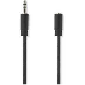 Stereo-Audiokabel | 3,5 mm Male | 3,5 mm Female | Vernikkeld | 3.00 m | Rond | Zwart | Label