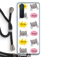 Meow: Sony Xperia 5 II Transparant Hoesje met koord Meow: Sony Xperia 5 II Transparant Hoesje met koord