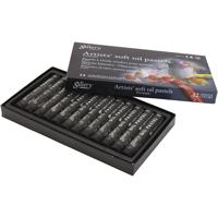Gallery Oliepastel, L: 7 cm, d 11 mm, dikte 11 mm, zwart, 12 stuk/ 1 doos