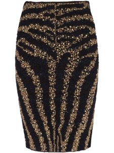 Balmain jupe zippée à imprimé zébré - Noir