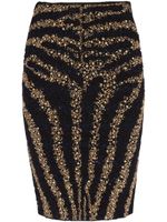 Balmain jupe zippée à imprimé zébré - Noir