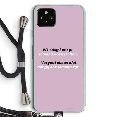 gij zijt ook iemand: Pixel 5a 5G Transparant Hoesje met koord