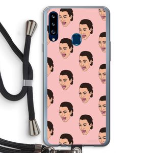Ugly Cry Call: Samsung Galaxy A20s Transparant Hoesje met koord