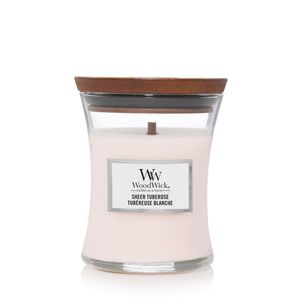 WoodWick Sheer Tuberose Medium Jar kaars Rond Roze 1 stuk(s)