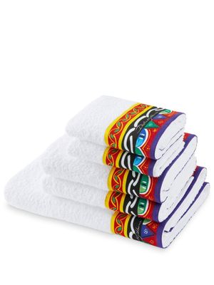 Dolce & Gabbana lot de cinq serviettes en tissu éponge - Blanc