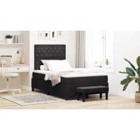 Boxspring bed met matras Zwart 120 x 200 cm Fluweel