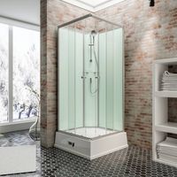 Saqu Aqua Oase Complete Douchecabine 94x94x215 cm Lichtgroen/Alu
