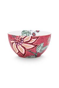 Pip Studio Flower Festival Kom Donkerroze 15 cm